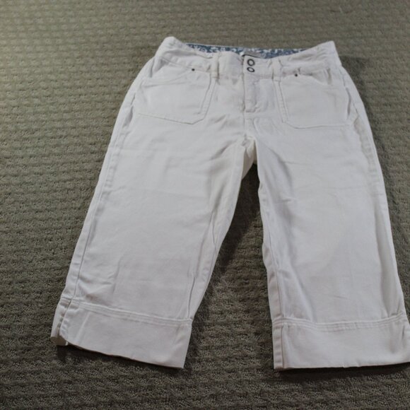 Christopher and Banks Women's 4 Stretch White Pedal Pusher Pants EUC - Picture 1 of 6